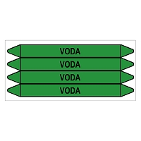 Značení potrubí, voda,4 ks, 250 × 26 mm